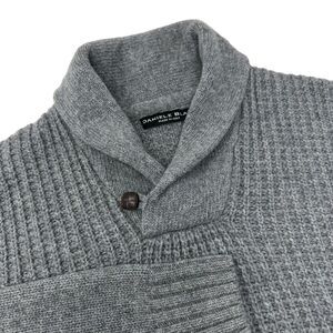 DANIELE BLASI Mens Gray Wool Blend‎ Shawl Collar Italy Made Sweater L